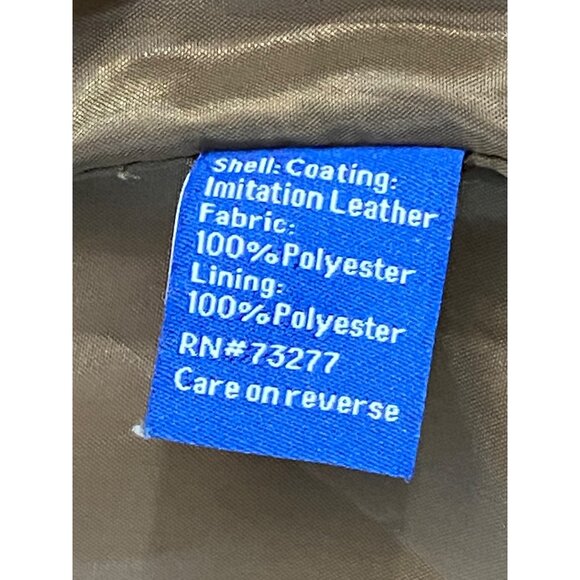 APT.9 Imitation Leather Moto Jacket, Brown Women L, Zip Pockets Biker - Picture 7 of 11